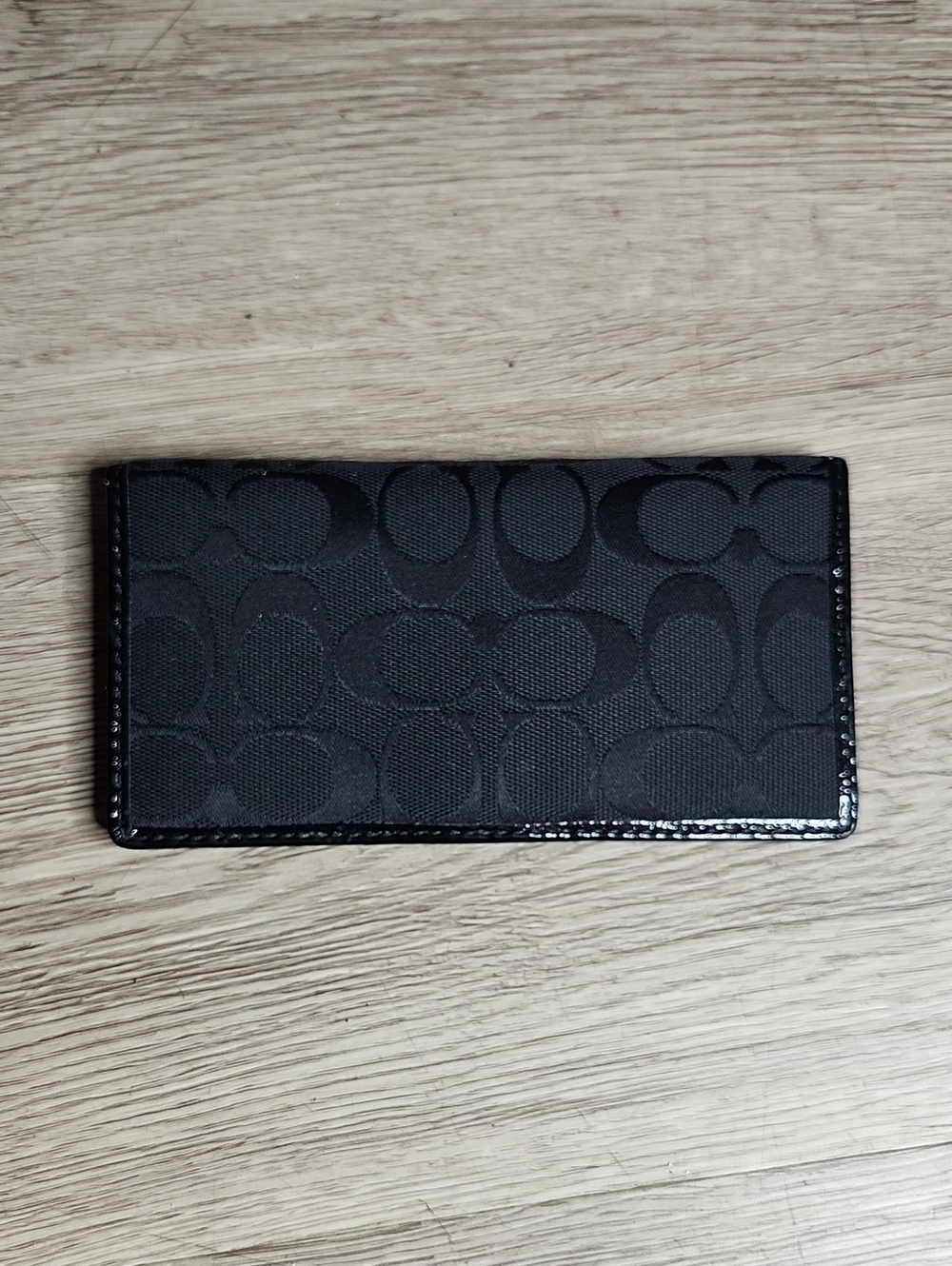 Coach Black Signature Long Card Holder Wallet